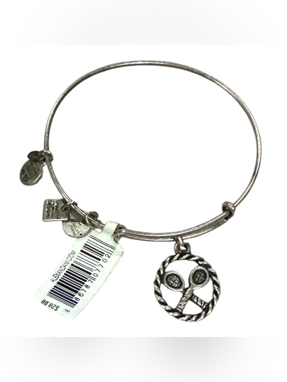 Alex‎ and Ani energy Sunshine mandala silver bracelet tennis pickleball rackets
